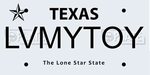 LVMYTOY Texas License Plate