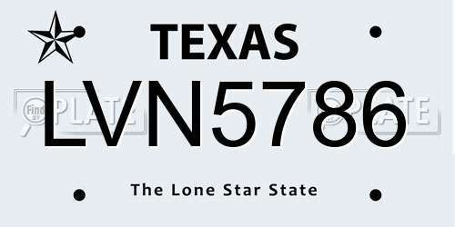 LVN5786 Texas License Plate