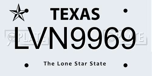 LVN9969 Texas License Plate