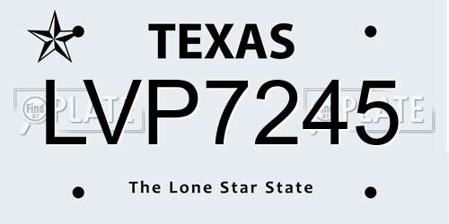 LVP7245 Texas License Plate