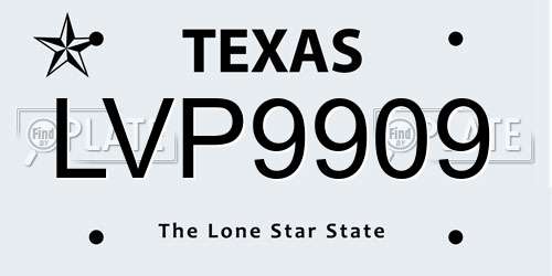 LVP9909 Texas License Plate