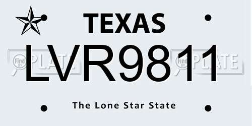 LVR9811 Texas License Plate