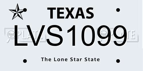 LVS1099 Texas License Plate