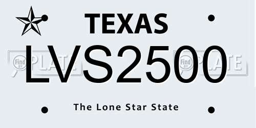 LVS2500 Texas License Plate