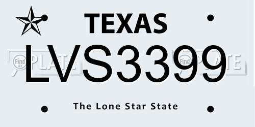 LVS3399 Texas License Plate