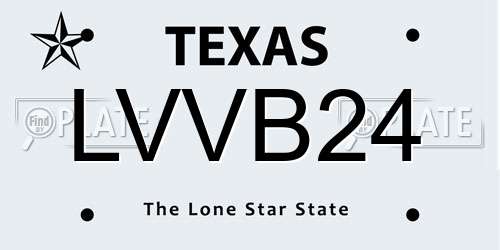 LVVB24 Texas License Plate