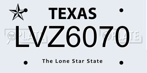 LVZ6070 Texas License Plate