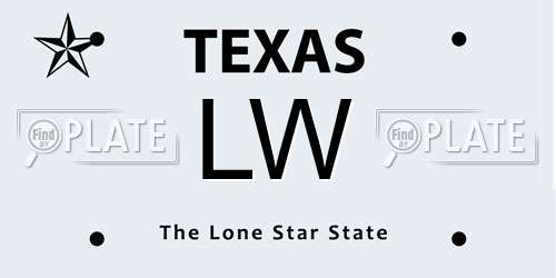 LW Texas License Plate