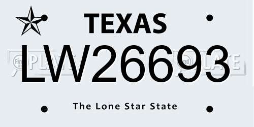 LW26693 Texas License Plate