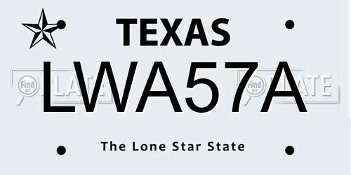 LWA57A Texas License Plate
