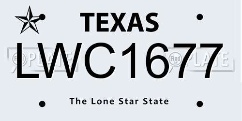 LWC1677 Texas License Plate