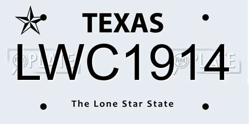 LWC1914 Texas License Plate