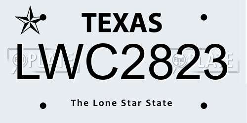 LWC2823 Texas License Plate