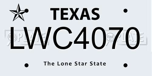 LWC4070 Texas License Plate