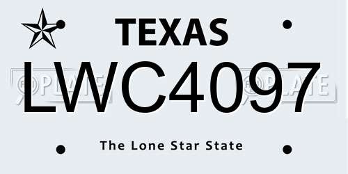 LWC4097 Texas License Plate