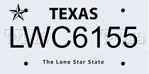LWC6155 Texas License Plate