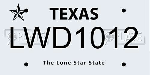 LWD1012 Texas License Plate