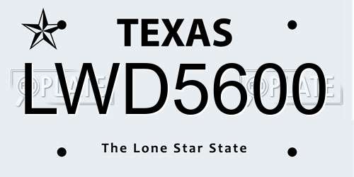 LWD5600 Texas License Plate