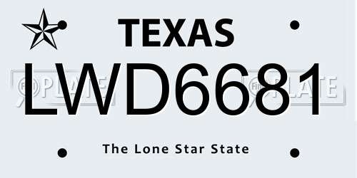 LWD6681 Texas License Plate