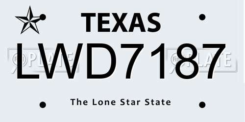 LWD7187 Texas License Plate