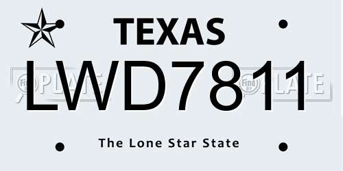 LWD7811 Texas License Plate