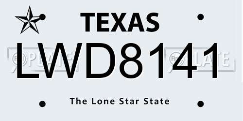 LWD8141 Texas License Plate