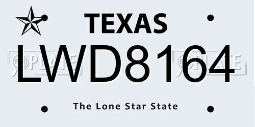 LWD8164 Texas License Plate