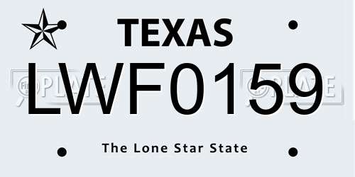 LWF0159 Texas License Plate