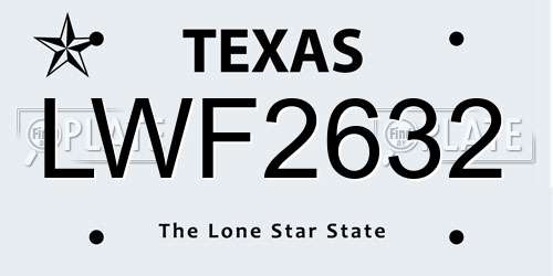 LWF2632 Texas License Plate