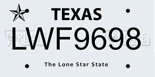 LWF9698 Texas License Plate