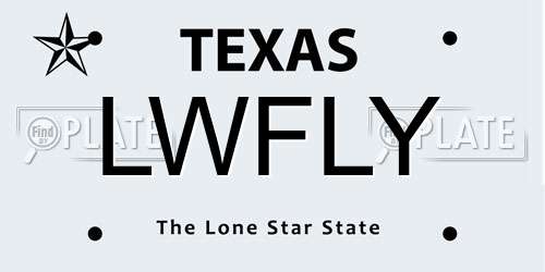 LWFLY Texas License Plate