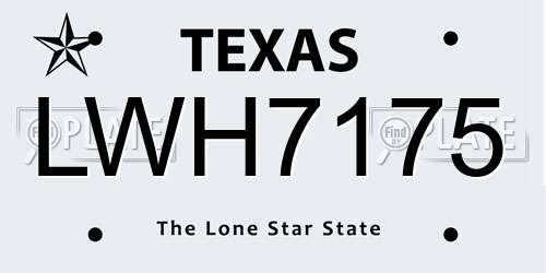 LWH7175 Texas License Plate