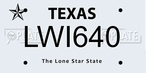LWI640 Texas License Plate