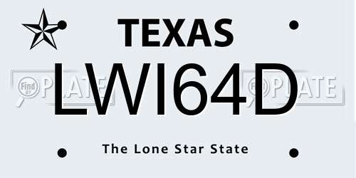 LWI64D Texas License Plate