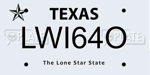 LWI64O Texas License Plate