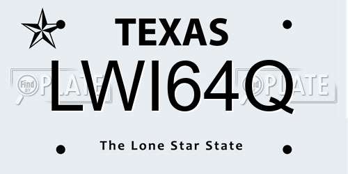 LWI64Q Texas License Plate