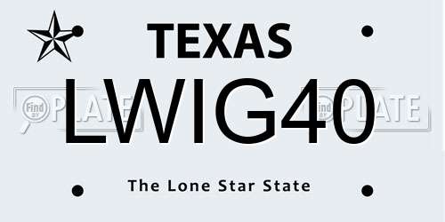 LWIG40 Texas License Plate