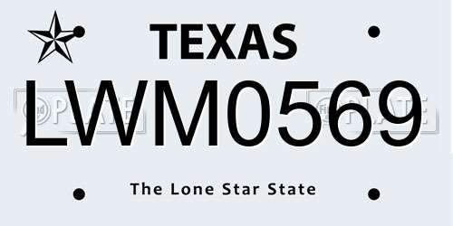 LWM0569 Texas License Plate