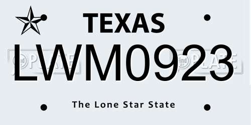 LWM0923 Texas License Plate