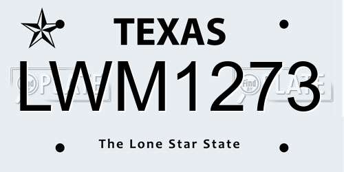 LWM1273 Texas License Plate