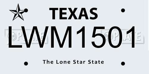 LWM1501 Texas License Plate