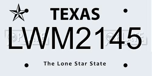 LWM2145 Texas License Plate