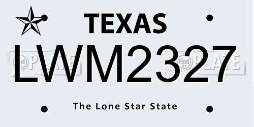 LWM2327 Texas License Plate