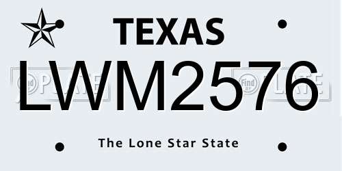 LWM2576 Texas License Plate