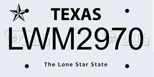 LWM2970 Texas License Plate