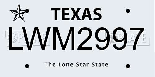 LWM2997 Texas License Plate