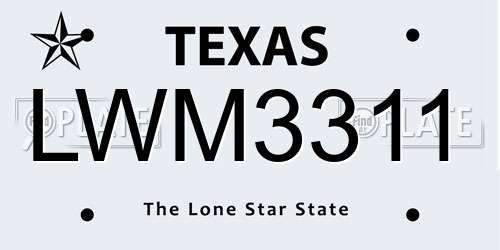 LWM3311 Texas License Plate