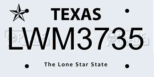 LWM3735 Texas License Plate