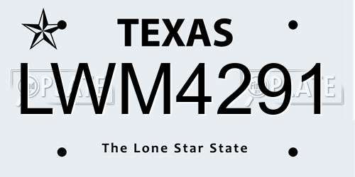 LWM4291 Texas License Plate