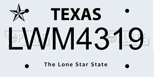 LWM4319 Texas License Plate